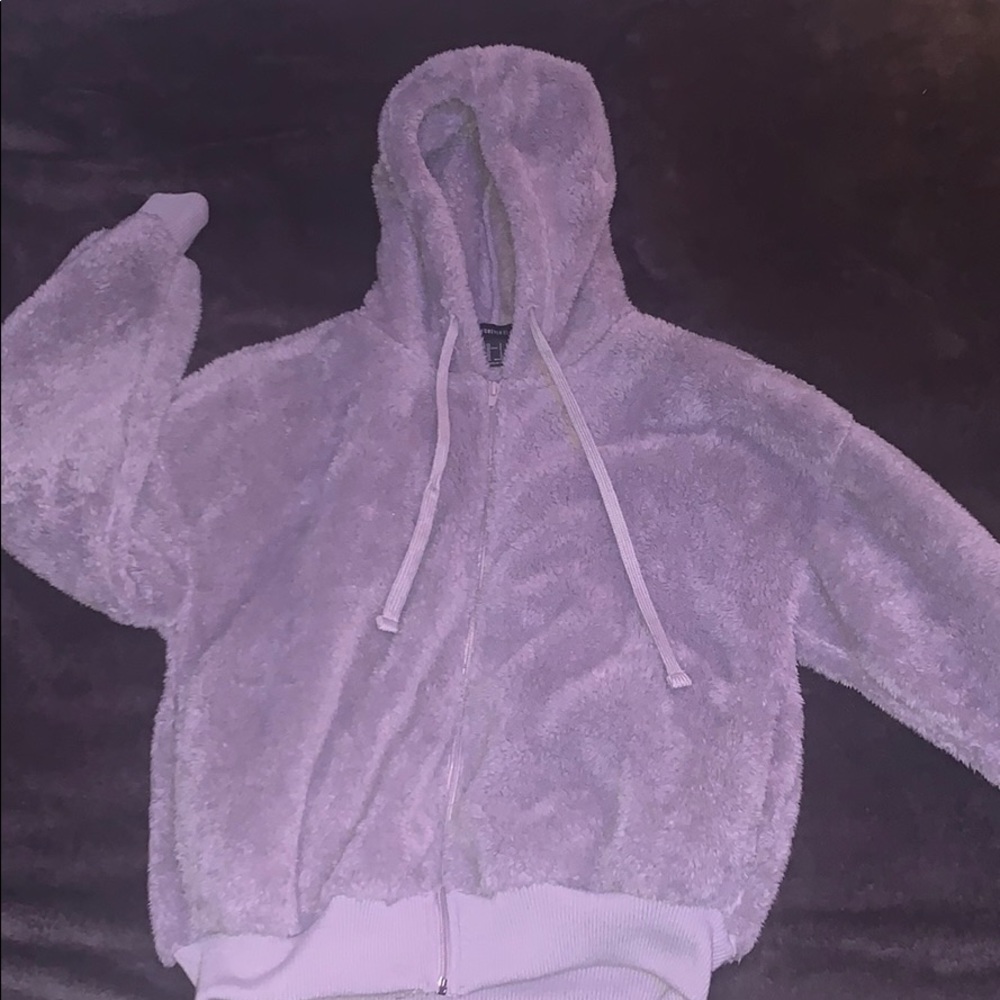 Purple grey fuzzy sweater
